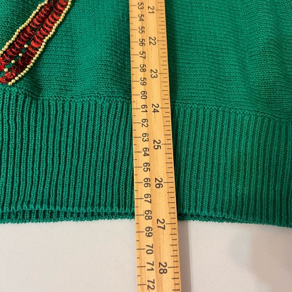 NEW Diana Marco Women's Plus Size Sequin Beaded Sweater Green Purple Size 24 - Picture 12 of 14